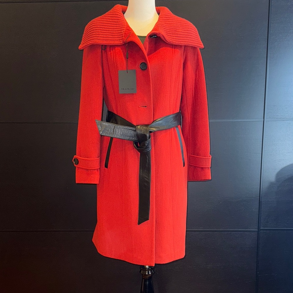 Mackage .Red Women's Coat with Black Accents .size L . New